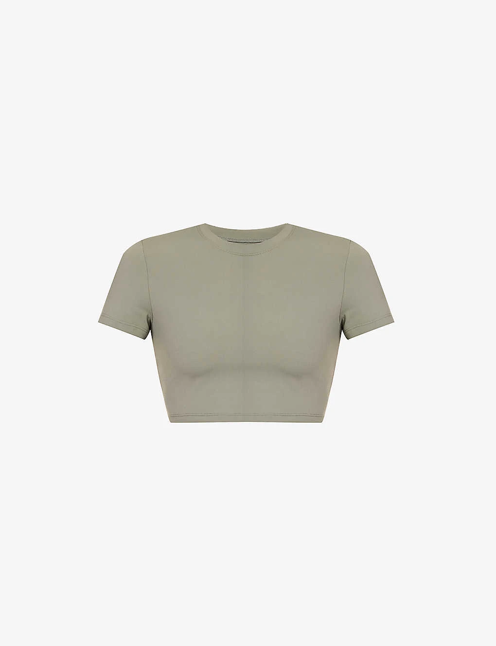 Fitted Cropped Stretch-woven T-shirt 1 Fitted Cropped Stretch-woven T-shirt