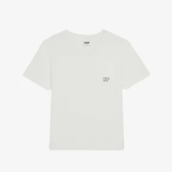 CLAUDIE PIERLOT Timon Logo-embroidered Cotton-jersey T-shirt