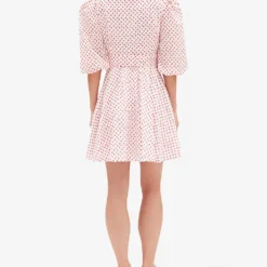 CLAUDIE PIERLOT Raymond Floral-print Puff-sleeve Cotton Mini Dress -Outlet Pique Style Store R04104826 DIVERS ALT03
