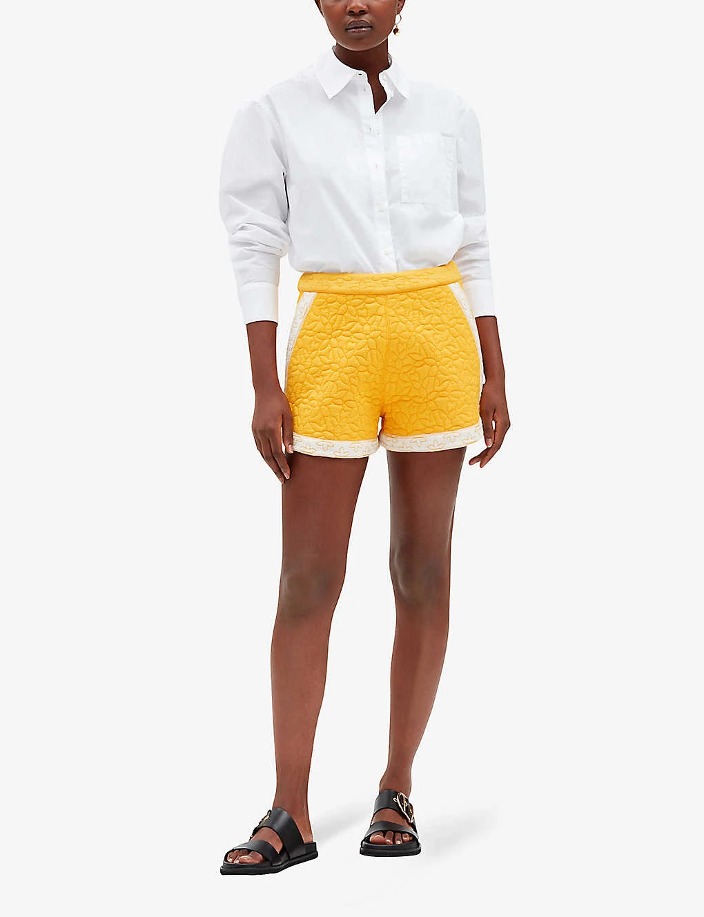 CLAUDIE PIERLOT Esther Floral-motif Mid-rise Cotton Shorts 2 CLAUDIE PIERLOT Esther Floral-motif Mid-rise Cotton Shorts - Image 2