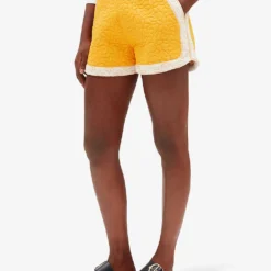 CLAUDIE PIERLOT Esther Floral-motif Mid-rise Cotton Shorts 7 CLAUDIE PIERLOT Esther Floral-motif Mid-rise Cotton Shorts -Outlet Pique Style Store R04104828 JAUNESORANGES ALT02