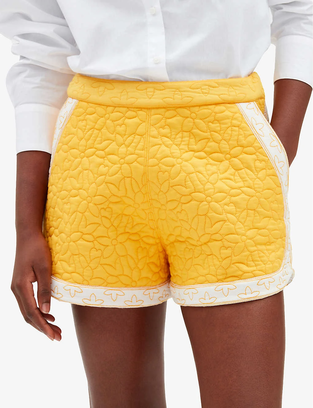 CLAUDIE PIERLOT Esther Floral-motif Mid-rise Cotton Shorts 5 CLAUDIE PIERLOT Esther Floral-motif Mid-rise Cotton Shorts - Image 5