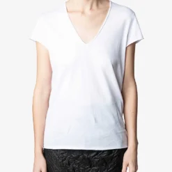 Zadig & Voltaire Story Floral And Skull Cotton T-shirt 7 Zadig & Voltaire Story Floral And Skull Cotton T-shirt -Outlet Pique Style Store R04105492 BLANC ALT02