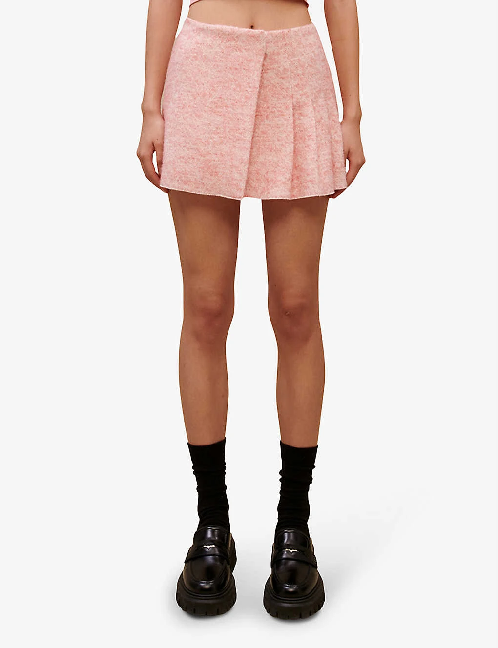 Maje Janello Pleated Mid-rise Tweed Mini Skirt 3 Maje Janello Pleated Mid-rise Tweed Mini Skirt - Image 3