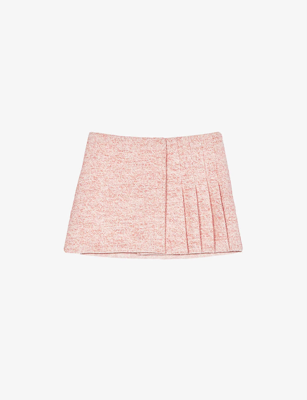 Maje Janello Pleated Mid-rise Tweed Mini Skirt 1 Maje Janello Pleated Mid-rise Tweed Mini Skirt