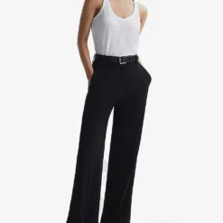 Reiss Taloulah Crew-neck Relaxed-fit Linen Vest -Outlet Pique Style Store R04107022 WHITE ALT01