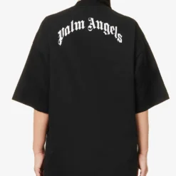 Palm Angels Bear-print Cotton-jersey T-shirt 8 Palm Angels Bear-print Cotton-jersey T-shirt -Outlet Pique Style Store R04107186 BLACKBROWN ALT03