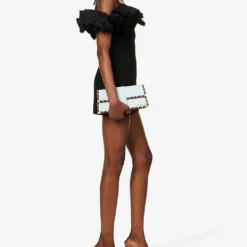 Jacquemus La Robe Duna Ruffle-trim Wool-blend Mini Dress -Outlet Pique Style Store R04107861 BLACK ALT01