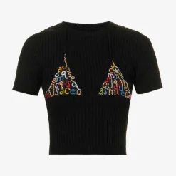 Jacquemus La Maille Bikini Slim-fit Embroidered Cotton-blend Knitted Top