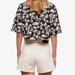 Maje Swirl-patch High-rise Denim Shorts -Outlet Pique Style Store R04109081 BLANC ALT03