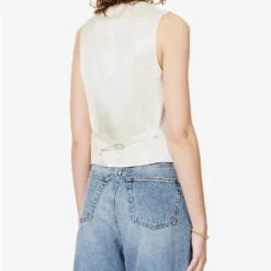 Vita Button-up Wool Top -Outlet Pique Style Store R04109117 OFFWHITE ALT03