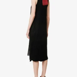 Sleeveless Relaxed-fit Cotton Midi Dress -Outlet Pique Style Store R04109277 BLACK ALT03