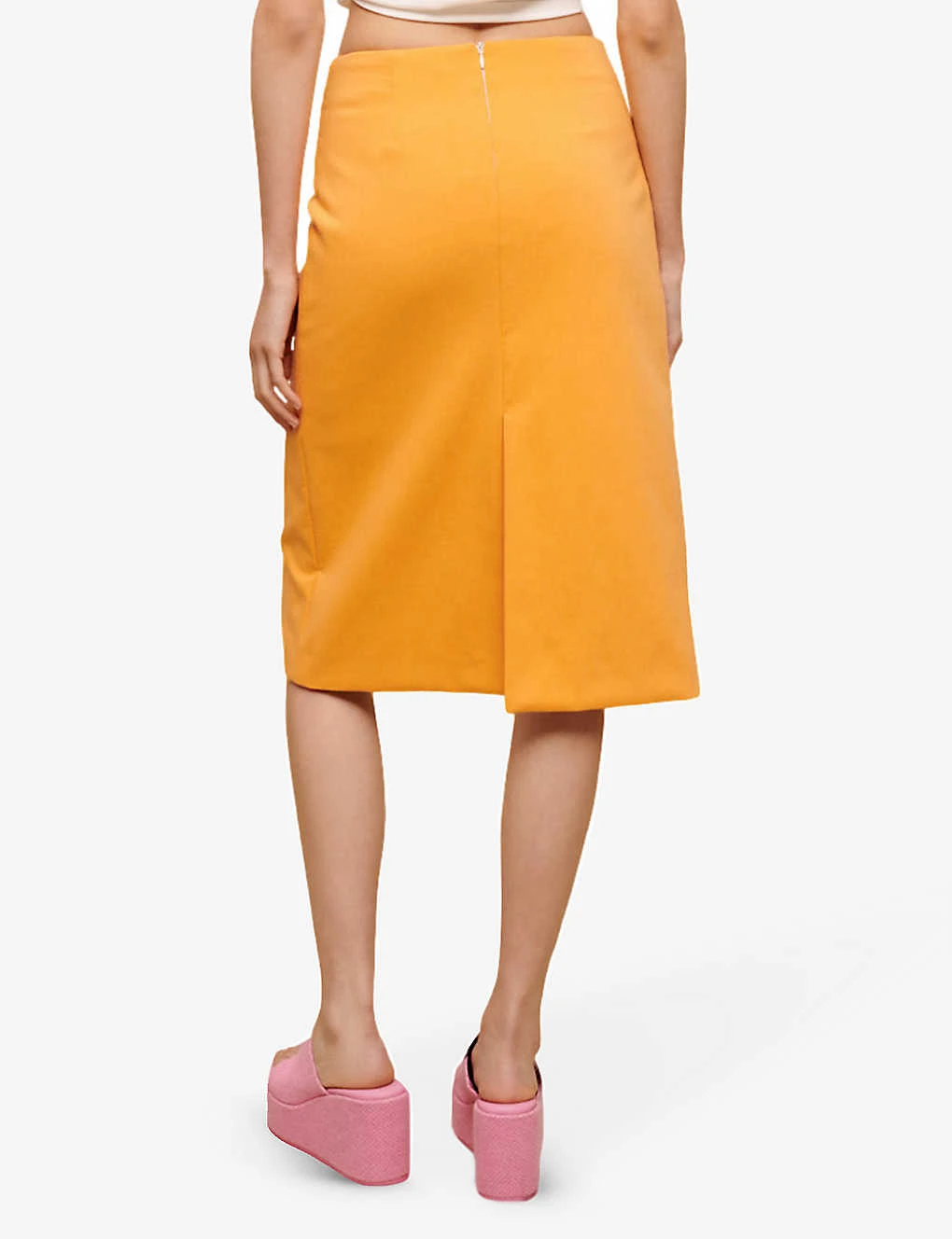 Maje Asymmetric-wrap Stretch-cotton Midi Skirt 4 Maje Asymmetric-wrap Stretch-cotton Midi Skirt - Image 4