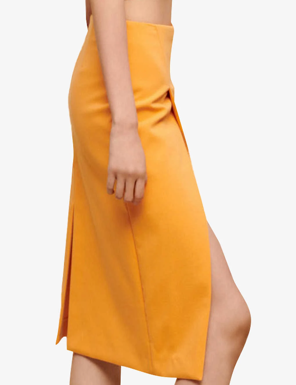 Maje Asymmetric-wrap Stretch-cotton Midi Skirt 5 Maje Asymmetric-wrap Stretch-cotton Midi Skirt - Image 5