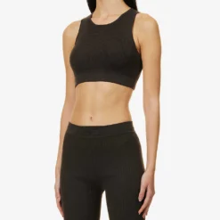 ESSENTIALS Logo-tab Ribbed Woven Shorts -Outlet Pique Style Store R04111040 OFFBLACK ALT02