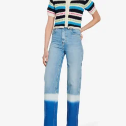 Sandro Tie-dye Straight-leg High-rise Jeans -Outlet Pique Style Store R04111170 BLEUS ALT01