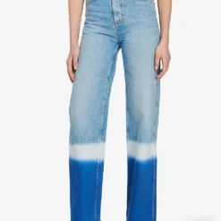 Sandro Tie-dye Straight-leg High-rise Jeans -Outlet Pique Style Store R04111170 BLEUS ALT02