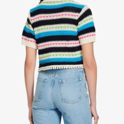 Sandro Tie-dye Straight-leg High-rise Jeans -Outlet Pique Style Store R04111170 BLEUS ALT03