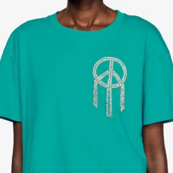 Sandro Mercury Logo-print Cotton T-shirt -Outlet Pique Style Store R04111302 BLEUS ALT04