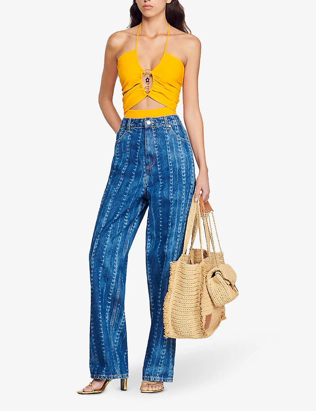 Sandro Chain-print Straight-leg Mid-rise Denim Jeans 2 Sandro Chain-print Straight-leg Mid-rise Denim Jeans - Image 2