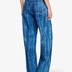 Sandro Chain-print Straight-leg Mid-rise Denim Jeans 8 Sandro Chain-print Straight-leg Mid-rise Denim Jeans -Outlet Pique Style Store R04111306 BLEUS ALT03