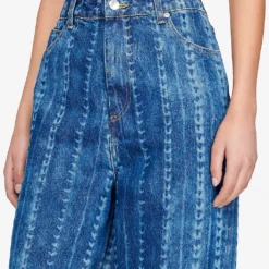 Sandro Chain-print Straight-leg Mid-rise Denim Jeans 9 Sandro Chain-print Straight-leg Mid-rise Denim Jeans -Outlet Pique Style Store R04111306 BLEUS ALT04