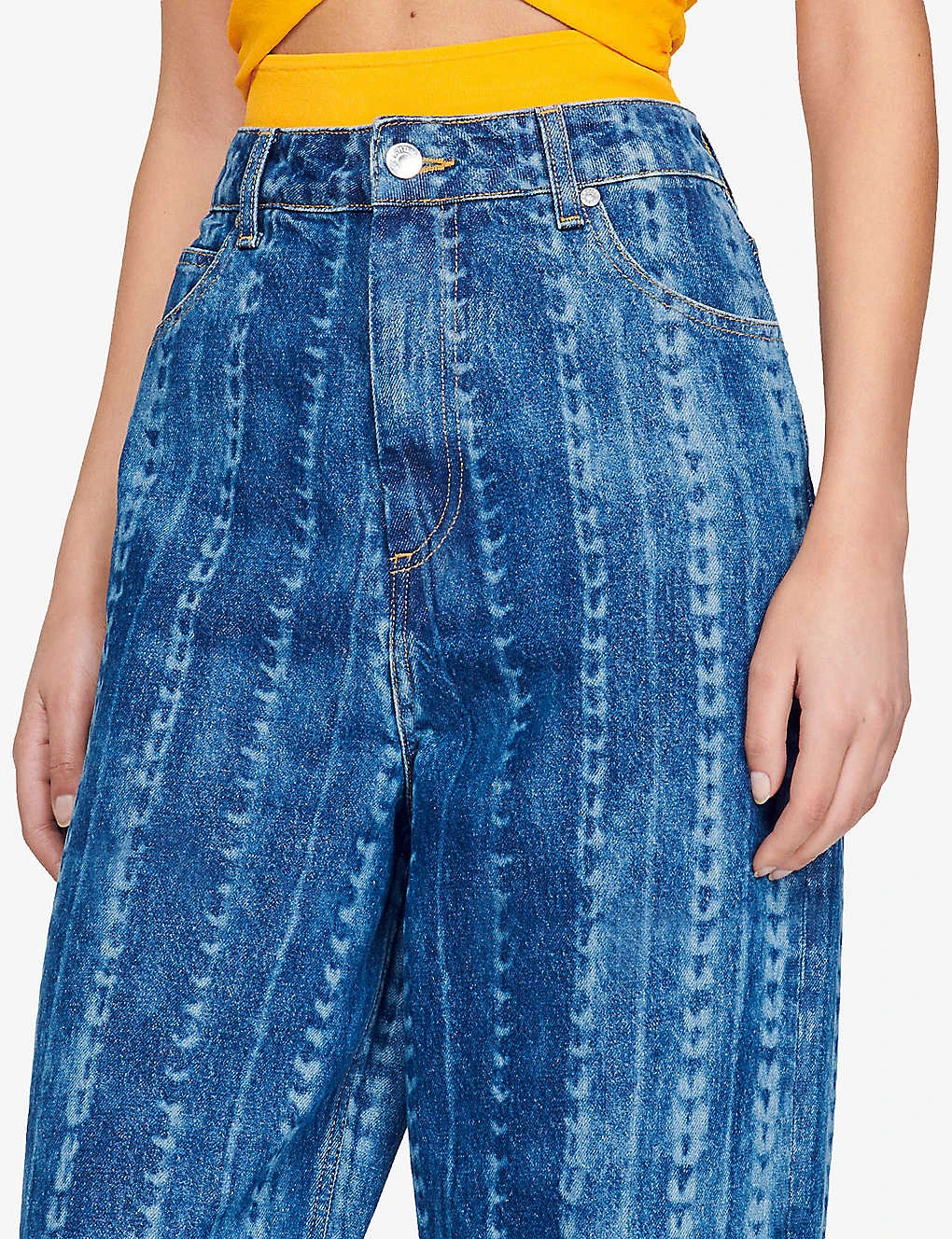 Sandro Chain-print Straight-leg Mid-rise Denim Jeans 5 Sandro Chain-print Straight-leg Mid-rise Denim Jeans - Image 5