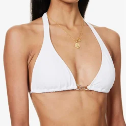 Melissa Odabash Bahamas Plunge-neck Bikini Top -Outlet Pique Style Store R04111499 WHITE ALT04