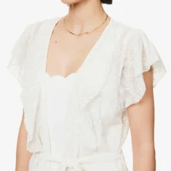 Melissa Odabash Brianna Frilled-trim Woven Midi Dress -Outlet Pique Style Store R04111502 WHITE ALT04