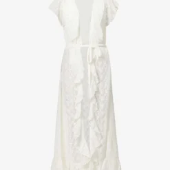 Melissa Odabash Brianna Frilled-trim Woven Midi Dress