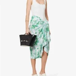 Melissa Odabash Pareo Leaf-print Woven Sarong -Outlet Pique Style Store R04111520 PALM ALT01