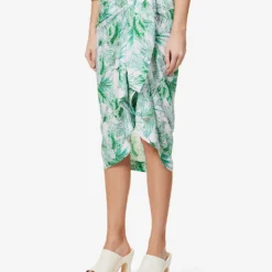 Melissa Odabash Pareo Leaf-print Woven Sarong -Outlet Pique Style Store R04111520 PALM ALT02