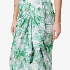 Melissa Odabash Pareo Leaf-print Woven Sarong -Outlet Pique Style Store R04111520 PALM ALT04
