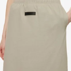 ESSENTIALS Brand-tab Cotton Midi Skirt -Outlet Pique Style Store R04111611 SEAL ALT04