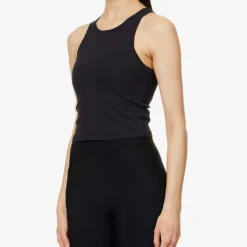Vuori Mudra Brand-patch Stretch-jersey Top -Outlet Pique Style Store R04114833 BLACK ALT02
