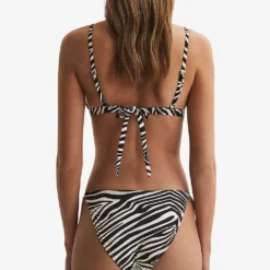 Reiss Melody Zebra-print Low-rise Bikini Bottoms -Outlet Pique Style Store R04116749 BLACKWHITE ALT03