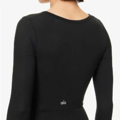 Cover Wrap-front Stretch-jersey Top -Outlet Pique Style Store R04116823 BLACK ALT04