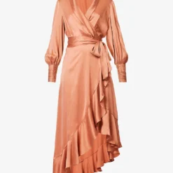 Zimmermann Plunge-neck Wrap-over Silk Midi Dress
