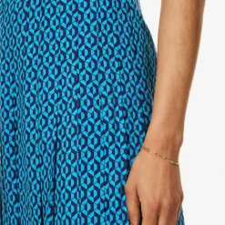 ME AND EM Geometric-print Woven Maxi Skirt 11 ME AND EM Geometric-print Woven Maxi Skirt -Outlet Pique Style Store R04117213 NAVYTURQUOISE ALT05