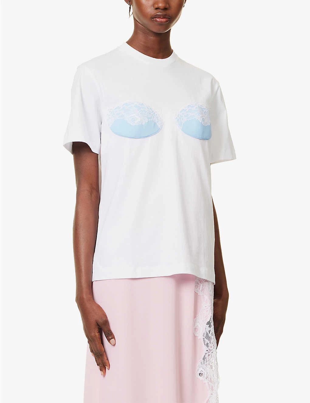 Christopher Kane Lace-trim Organic-cotton T-shirt 3 Christopher Kane Lace-trim Organic-cotton T-shirt - Image 3