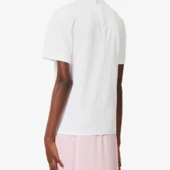 Christopher Kane Lace-trim Organic-cotton T-shirt 8 Christopher Kane Lace-trim Organic-cotton T-shirt -Outlet Pique Style Store R04118392 WHITEBLUE ALT03