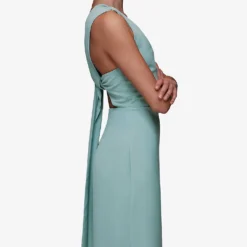 Whistles Tie Back Stretch-crepe Maxi Dress -Outlet Pique Style Store R04118636 ALT05