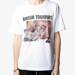 Zadig & Voltaire Crystal-embellished Cotton-jersey T-shirt -Outlet Pique Style Store R04118656 BLANC ALT02
