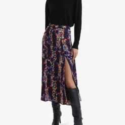 Reiss Katia High-rise Woven Midi Skirt -Outlet Pique Style Store R04118951 BLACK ALT01