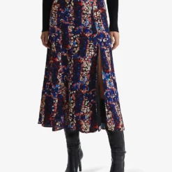 Reiss Katia High-rise Woven Midi Skirt -Outlet Pique Style Store R04118951 BLACK ALT04