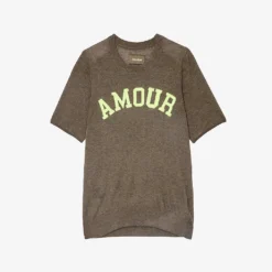 Zadig & Voltaire Ida Amour-slogan Cashmere T-shirt