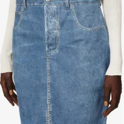 Bottega Veneta Denim-printed Front-split Leather Midi Skirt 9 Bottega Veneta Denim-printed Front-split Leather Midi Skirt -Outlet Pique Style Store R04121114 MEDIUMBLUEDENIM ALT04