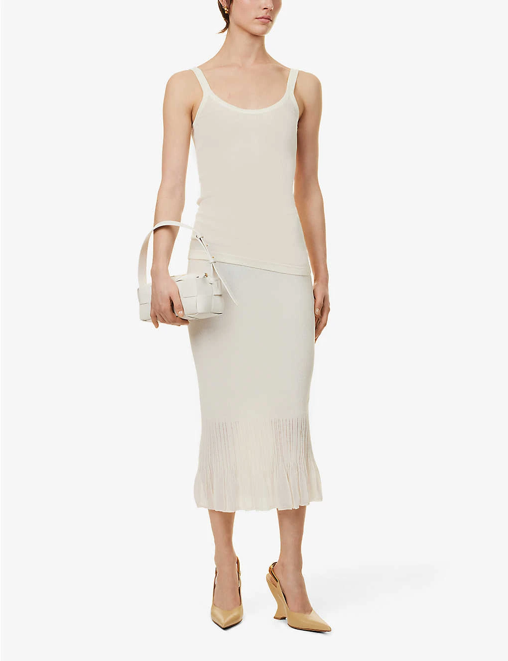 Bottega Veneta Semi-sheer Cotton-blend Knitted Top 2 Bottega Veneta Semi-sheer Cotton-blend Knitted Top - Image 2