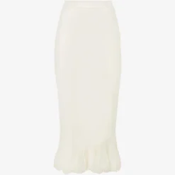 Bottega Veneta Slim-fit Flared-hem Cotton-blend Knitted Midi Skirt