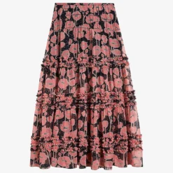 Ted Baker Allesaa Floral-print Tiered Recycled-polyester Maxi Skirt